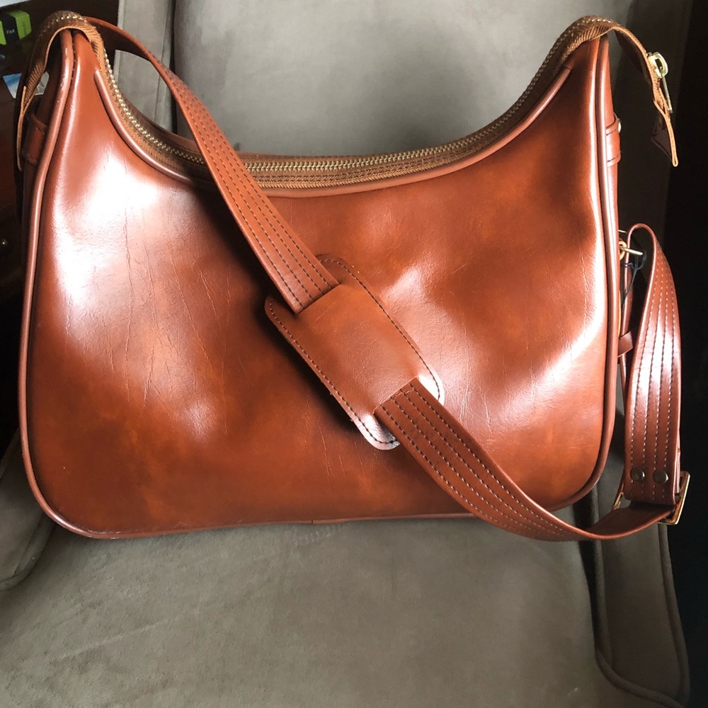 Vintage sears travel weekender bag cognac brown